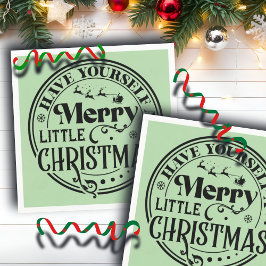 クリスマスメリーを少し過ごす スタンダードカクテルナプキン