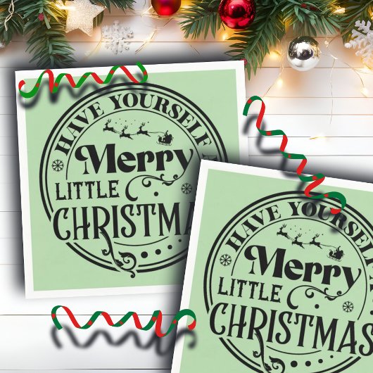 クリスマスメリーを少し過ごす スタンダードカクテルナプキン