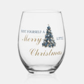 クリスマスメリーを少し過ごす ステムなしワイングラス (正面)
