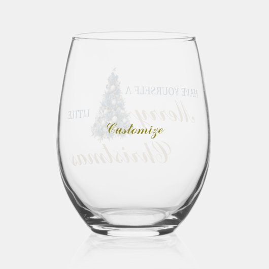 クリスマスメリーを少し過ごす ステムなしワイングラス (裏面)
