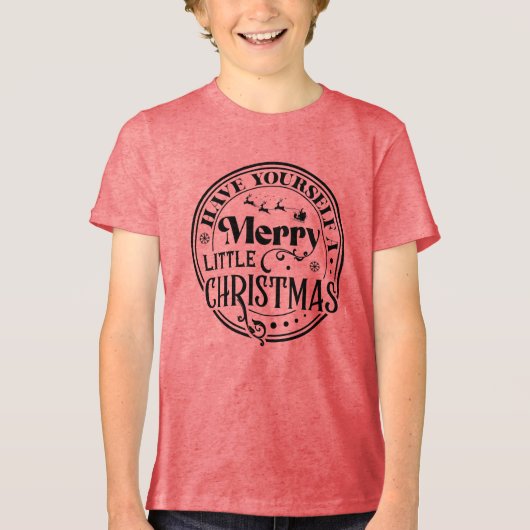 クリスマスメリーを少し過ごす トライブレンドＴシャツ (正面)