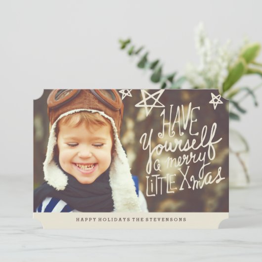 クリスマスメリーを少し過ごす | フォト シーズンカード (スタンド正面)