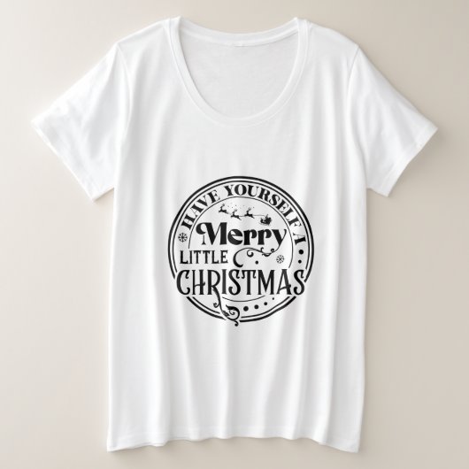 クリスマスメリーを少し過ごす プラスサイズTシャツ (デザイン正面)