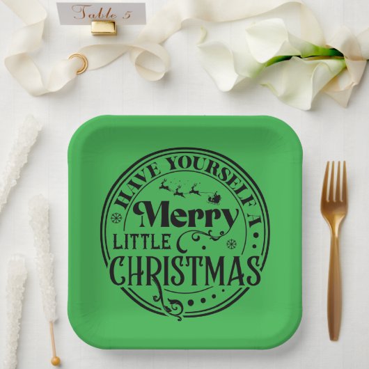 クリスマスメリーを少し過ごす ペーパープレート (ウェディング)