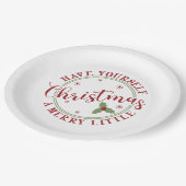 クリスマスメリーを少し過ごす ペーパープレート (アングル)