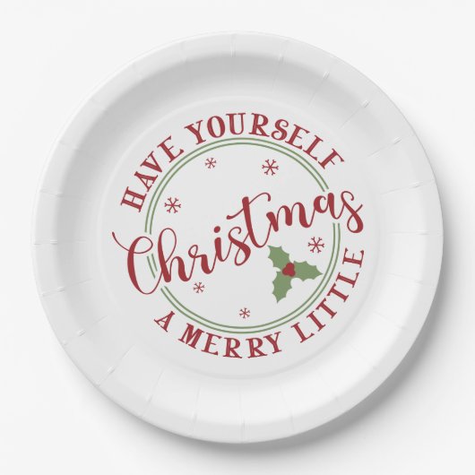 クリスマスメリーを少し過ごす ペーパープレート (正面)