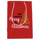 クリスマスメリーを少し過ごす ミディアムペーパーバッグ (正面)