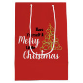 クリスマスメリーを少し過ごす ミディアムペーパーバッグ (裏面)