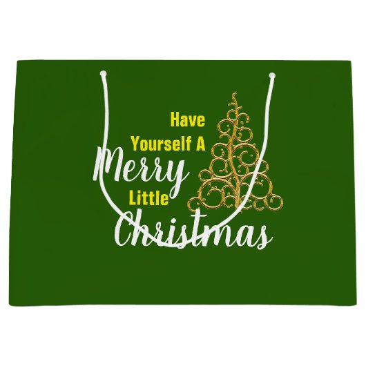 クリスマスメリーを少し過ごす ラージペーパーバッグ (正面)