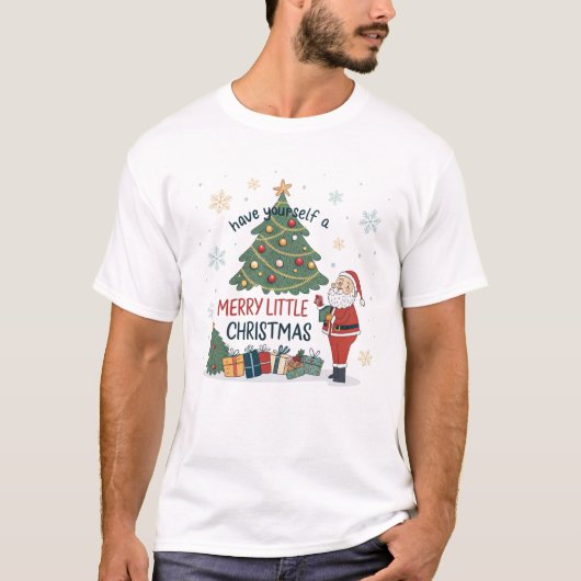 クリスマスメリーを少し過ごす Tシャツ (正面)