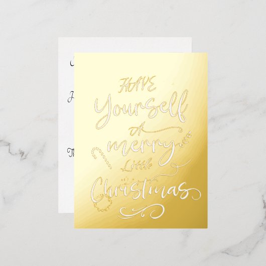 クリスマスメリーを過ごせシンプルよ 箔シーズンポストカード (正面/裏面)