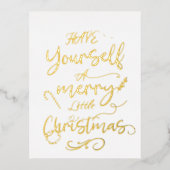 クリスマスメリーを過ごせシンプルよ 箔シーズンポストカード (正面)