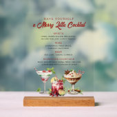 クリスマスメリーカクテルホリデーバー標識 アクリルサイン (ニュートラル)