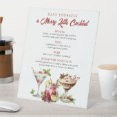 クリスマスメリーカクテルホリデーバー標識 台座サイン (インサイチュ)