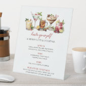 クリスマスメリーカクテルホリデーバー標識 台座サイン (インサイチュ)