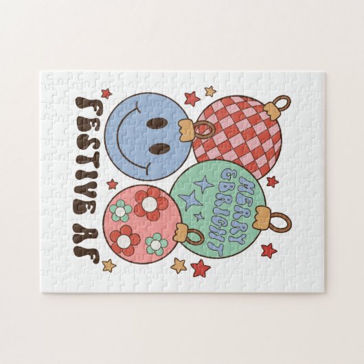 クリスマスメリーギフトと明るいフェスティバルAF ジグソーパズル (横)