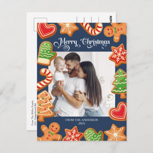 クリスマスメリークッキー1枚 ポストカード (正面/裏面)
