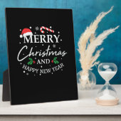 クリスマスメリークリスマスとハッピーニューイヤー フォトプラーク (側面)