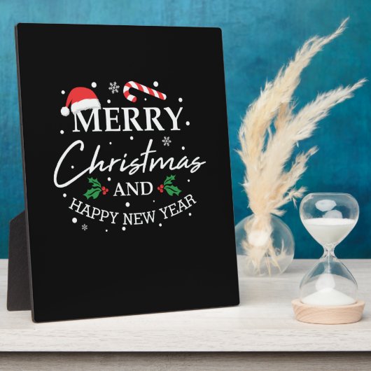 クリスマスメリークリスマスとハッピーニューイヤー フォトプラーク (側面)