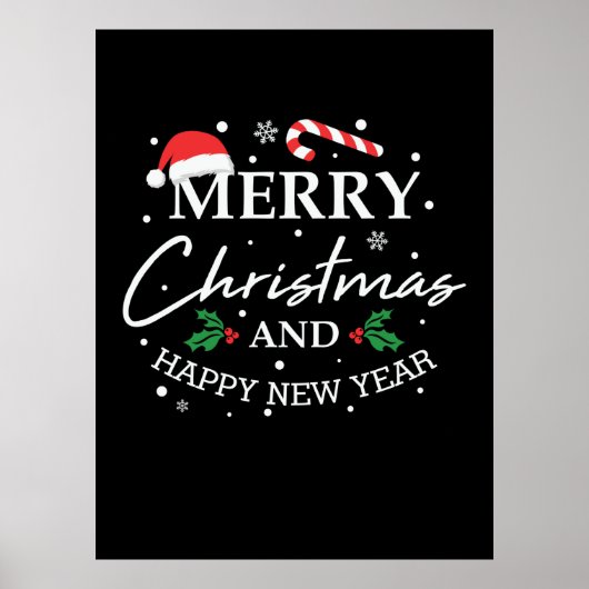 クリスマスメリークリスマスとハッピーニューイヤー ポスター (正面)