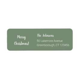 クリスマスメリークリスマスモダンセージ緑 ラベル