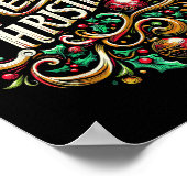 クリスマスメリークリスマスモーニングホリデーカワイイ ポスター (角)