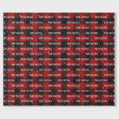 クリスマスメリークリスマス文字オンプレイド ラッピングペーパー (フラット)