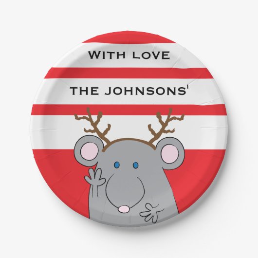 クリスマスメリークリスマス紙プレート ペーパープレート (正面)