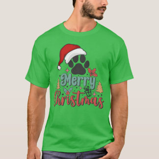 クリスマスメリークリスマスfor Gift Christmas Dog r Tシャツ