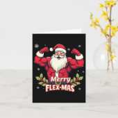 クリスマスメリーサンタフィットネスのためのフレックスマスの筋肉 カード (黄色い花)