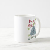 クリスマスメリーニットヤーンツリーと雪の結晶 コーヒーマグカップ (正面右)
