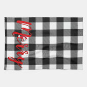 クリスマスメリーバッファロープレイド キッチンタオル (横)