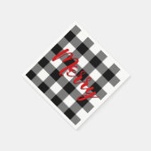 クリスマスメリーバッファロープレイド スタンダードカクテルナプキン (角)