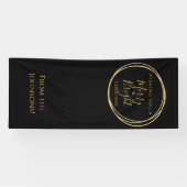 クリスマスメリーパーティーと明るい黒金ゴールド 横断幕 (横)