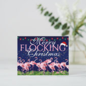 クリスマスメリーピンクのフラミンゴ シーズンポストカード (スタンド正面)