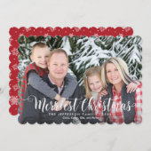 クリスマスメリーフォトカード(祝日の手紙付き) シーズンカード (正面/裏面)