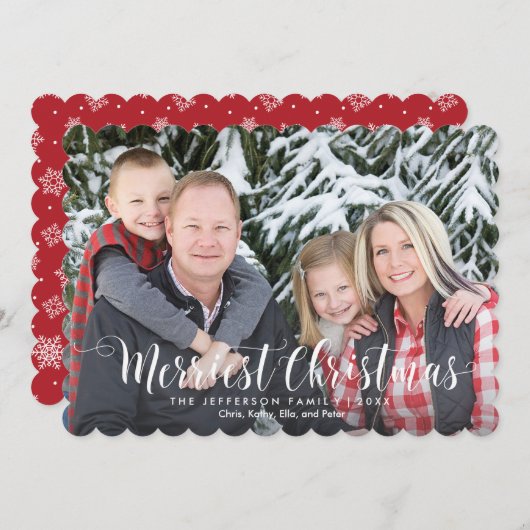 クリスマスメリーフォトカード（祝日の手紙付き） シーズンカード (正面/裏面)