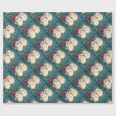 クリスマスメリーフクロウ ラッピングペーパー (フラット)