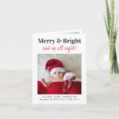 クリスマスメリーブライトフォトホリデー誕生 案内状 (正面)