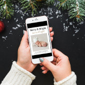 クリスマスメリーブライトフォトホリデー誕生 案内状