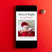 クリスマスメリーブライトフォトホリデー誕生 案内状