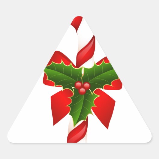 クリスマスメリーホリデーツリーオーナメントお祝い 三角形シール (正面)