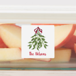 クリスマスメリーミストレトーホリデイグリーンリー葉ズ ラベル