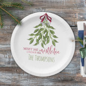 クリスマスメリーミストレトーホリデイベリーグリーン ペーパープレート