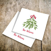 クリスマスメリーミストレトーホリデーお洒落キュート スタンダードカクテルナプキン