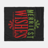 クリスマスメリーメッセージを希望 フリースブランケット (正面(横))