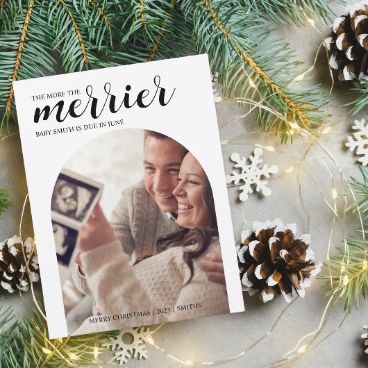 クリスマスメリーモダンの妊娠 シーズンポストカード