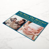 クリスマスメリーモダン妊娠の増加 箔シーズンカード (回転した状態)