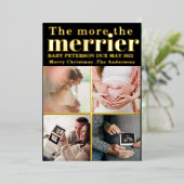 クリスマスメリーモダン妊娠の増加 箔招待状 (立ち正面)