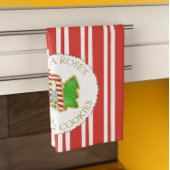 クリスマスメリーレッドホリデークッキーパーソナライズされた キッチンタオル